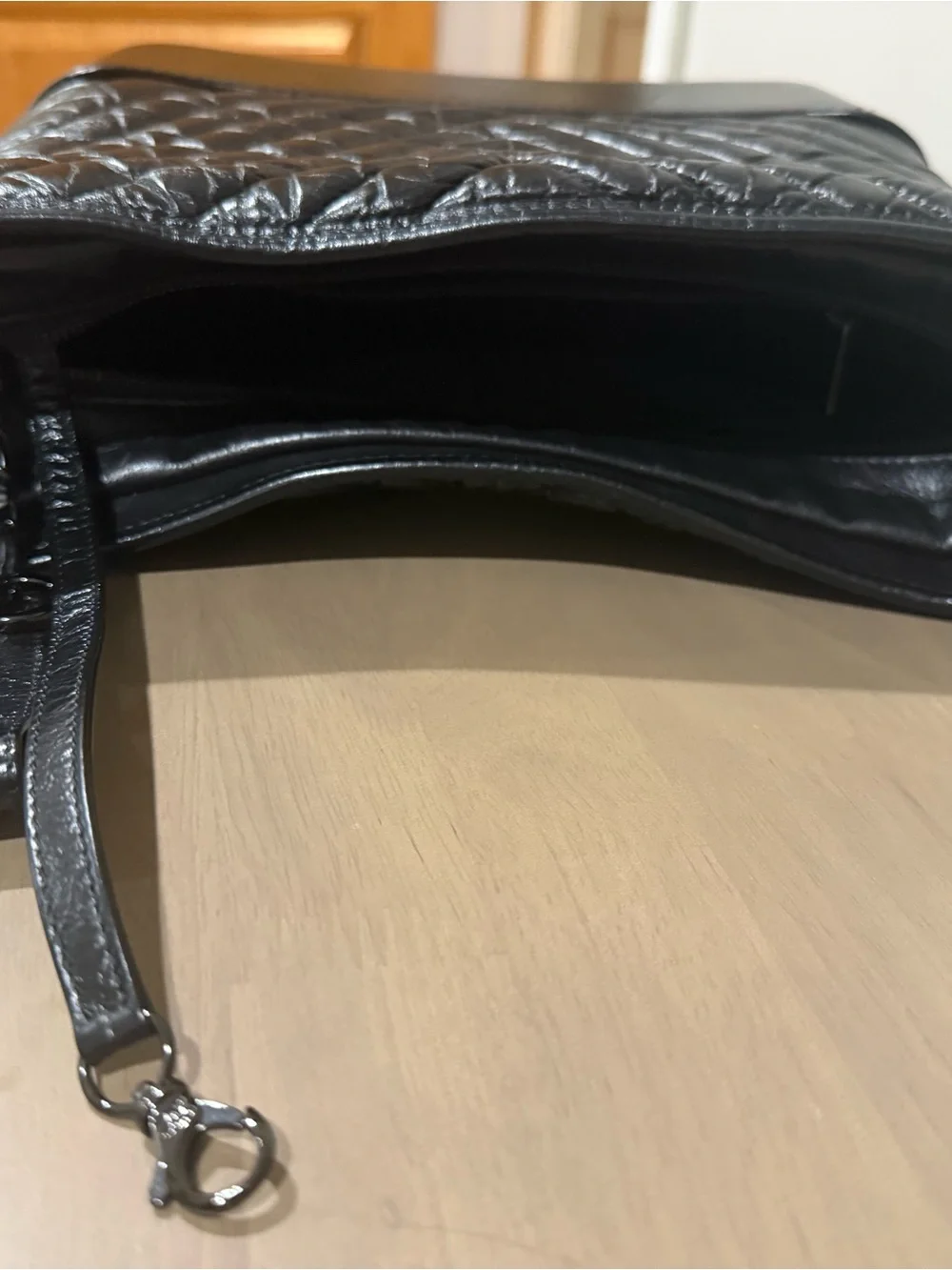 CHANEL Black Quilted Hobo Bag with Leather Base medium size